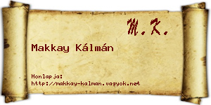 Makkay Kálmán névjegykártya