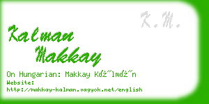 kalman makkay business card